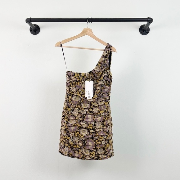 NWT Zara One Shoulder Floral Mini Dress - Picture 5 of 8
